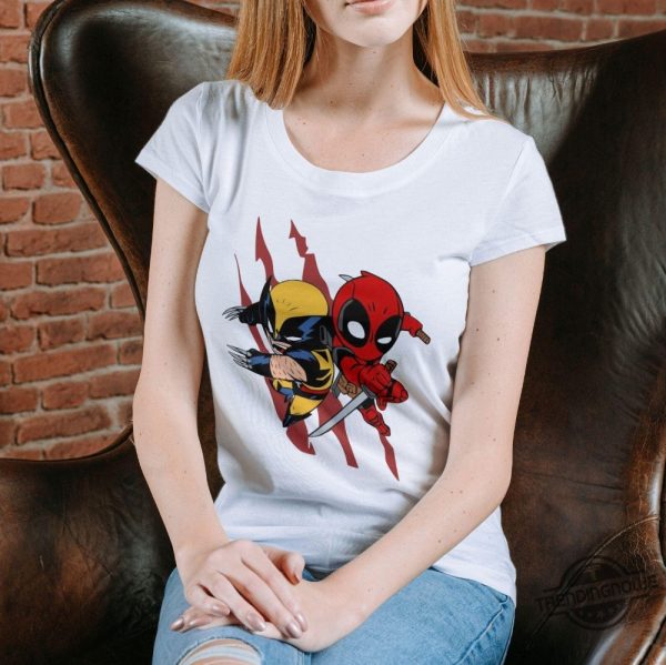 Deadpool And Wolverine Shirt Deadpool 3 Movie Shirt Graphic Tee For Film Fans Deadpool Wolverine Tee Fun Superhero Mashup Tee trendingnowe 2