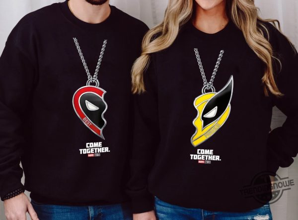 Deadpool And Wolverine Shirt Deadpool Wolverine Logo Come Together T Shirt Sweatshirt Marvel Couple Tee trendingnowe 1