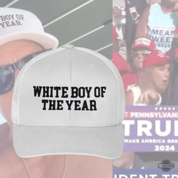 white boy of the year hat kid rock 2024 nba meme mesh back trucker cap