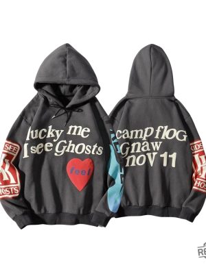 Lucky Me Black Hoodie 3D Print Lucky Me Sweatshirt Birthday Gift Lucky Me I See Ghosts Hoodie revetee 2