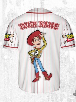 Custom Disney Toy Story Woody Baseball Jersey Sheriff Woody Buzz Lightyear Jersey Woody Jersey revetee 2