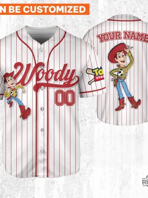 Custom Disney Toy Story Woody Baseball Jersey Sheriff Woody Buzz Lightyear Jersey Woody Jersey revetee 3