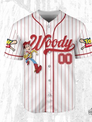 Custom Disney Toy Story Woody Baseball Jersey Sheriff Woody Buzz Lightyear Jersey Woody Jersey revetee 4