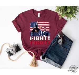 Trump Fight Tshirt Assassination Trump Sweatshirt Trump Shooting Hoodie Trump Supports 2024 Shirt giftyzy 3