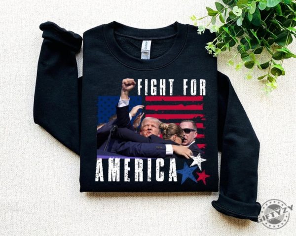 Donald Trump Assassination Shirt Never Surrender Tshirt Trump 2024 Hoodie Trump Shot Sweatshirt Trump Maga Republican Shirt giftyzy 1