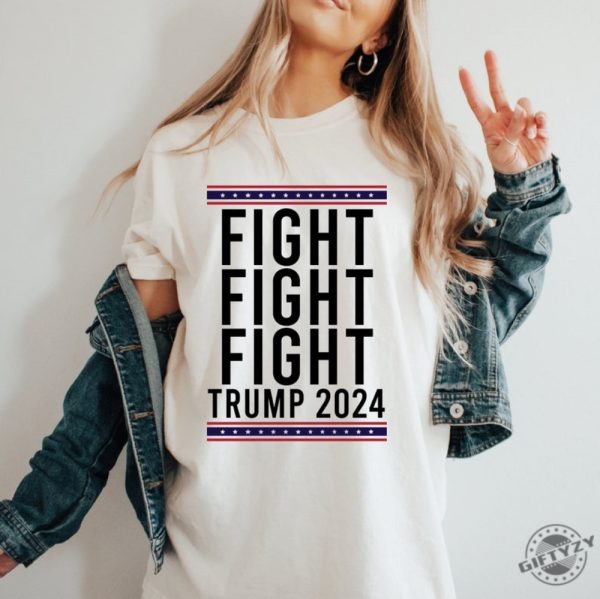 Trump Fight Fight Fight Shirt Trump 2024 Tshirt Trump Shot Fight Sweatshirt God Bless Trump Hoodie President Donald Trump Shirt giftyzy 1