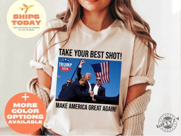 Trump Shot Shirt Donald Trump Tshirt Make America Great Again Sweatshirt Trump Mug Shot Republican Tee Voting For The Felon Hoodie Trump 2024 Shirt giftyzy 4