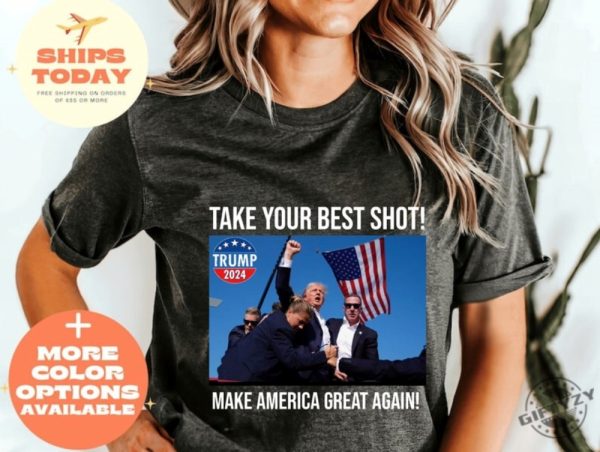 Trump Shot Shirt Donald Trump Tshirt Make America Great Again Sweatshirt Trump Mug Shot Republican Tee Voting For The Felon Hoodie Trump 2024 Shirt giftyzy 5