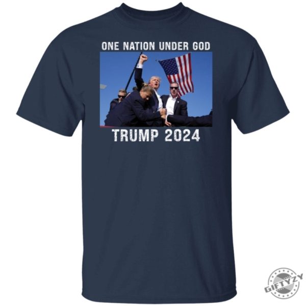 Trump Assassination Attempt Shirt Trump 2024 Tshirt Trump One Nation Under God Shirt giftyzy 2