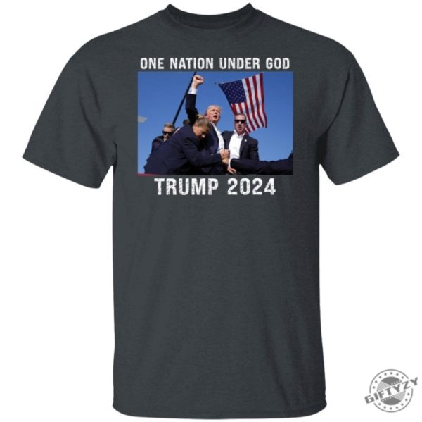 Trump Assassination Attempt Shirt Trump 2024 Tshirt Trump One Nation Under God Shirt giftyzy 3