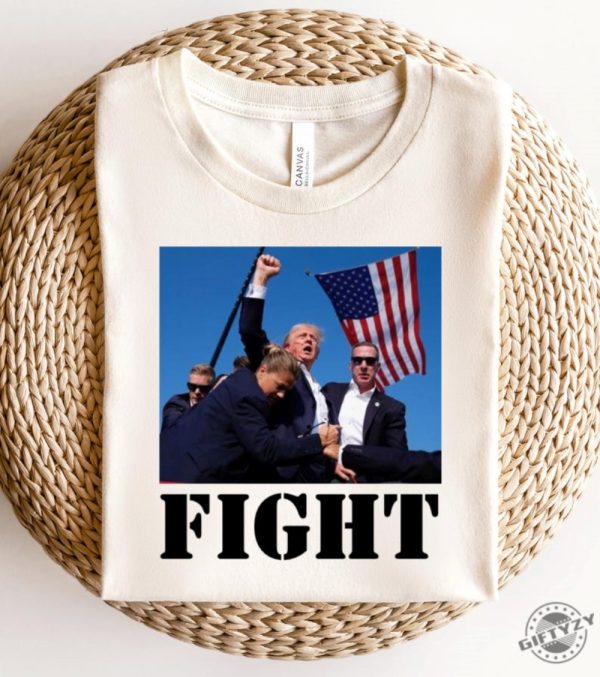 Trump Shot Fight Assassination Attempt Fist Pump American Patriotic 2024 Shirt giftyzy 1