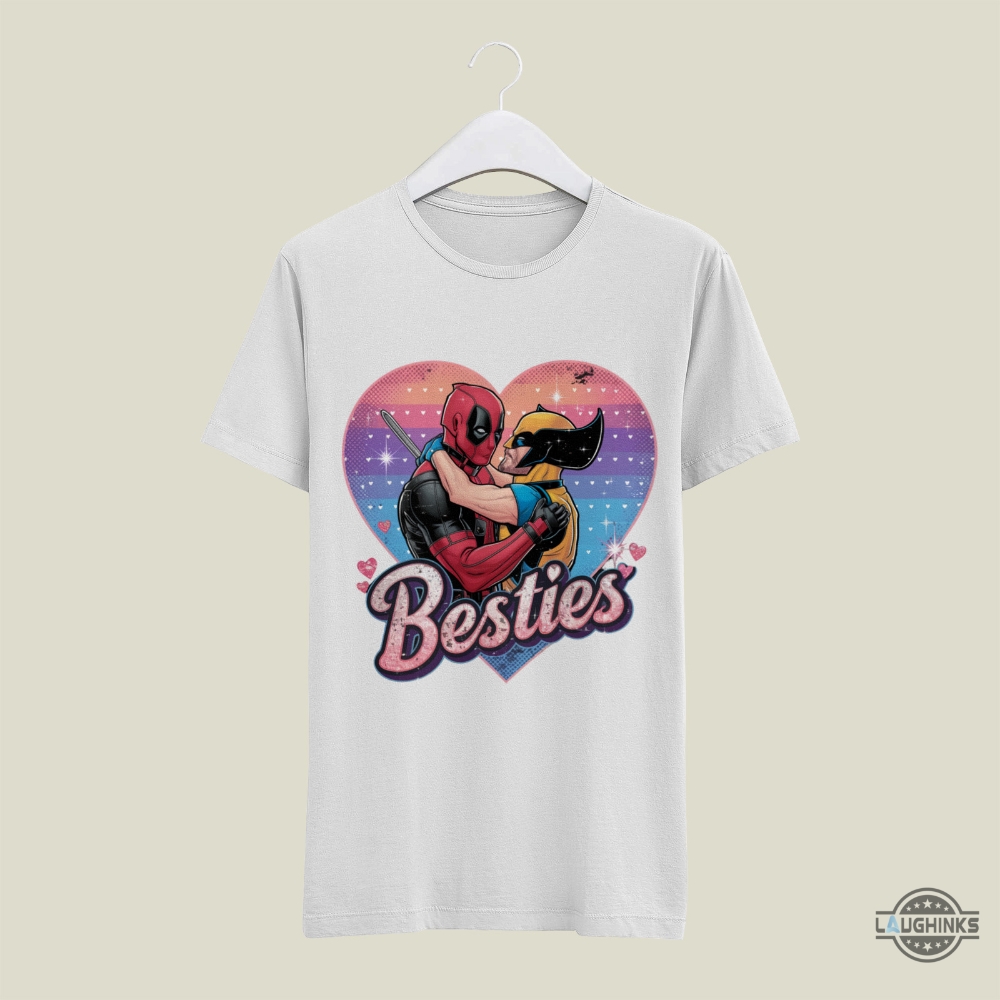 Besties Deadpool And Wolverine Shirt Marvel Superhero Group Matching Shirts For Best Friends