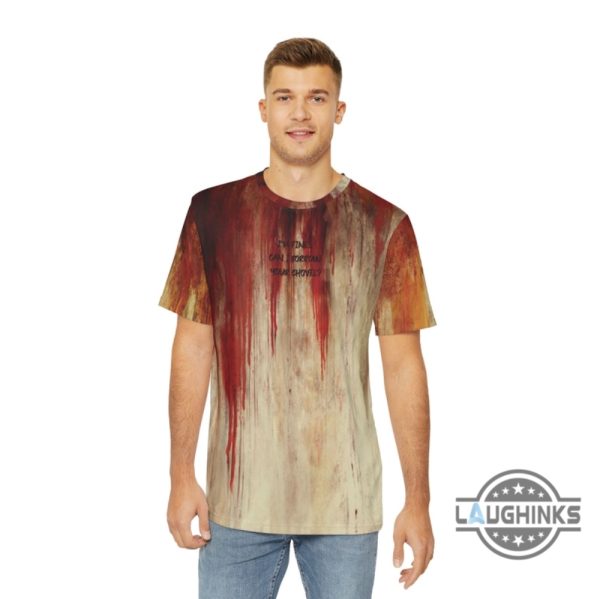 bloody shirt halloween costume spooky season gift realistic blood drip t shirt sweatshirt hoodie im fine can i borrow your chovel laughinks 3