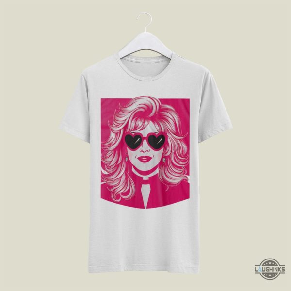 pink dolly parton graphic t shirt sweatshirt hoodie dolly parton heart sunglasses tshirt laughinks 3