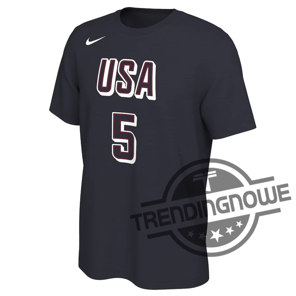 Anthony Edwards Shirt Nike Anthony Edwards Usa Basketball 2024 Summer Olympics T Shirt