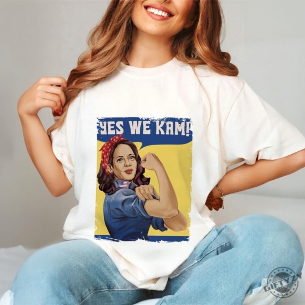 Kamala Harris Yes We Kam Shirt Female President Sweatshirt Kamala Harris Tshirt Unisex Hoodie Election Shirt giftyzy 3