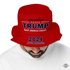 trump bucket hat 45th president donald trump keep america great 2024 hat save america maga hats laughinks 2