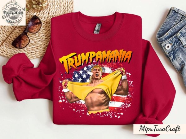 Trumpmania Wrestling Meme 2024 Shirt Trumpamania Hulk Hogan Style Shirt giftyzy 1