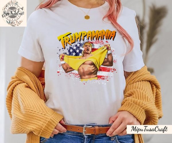 Trumpmania Wrestling Meme 2024 Shirt Trumpamania Hulk Hogan Style Shirt giftyzy 5