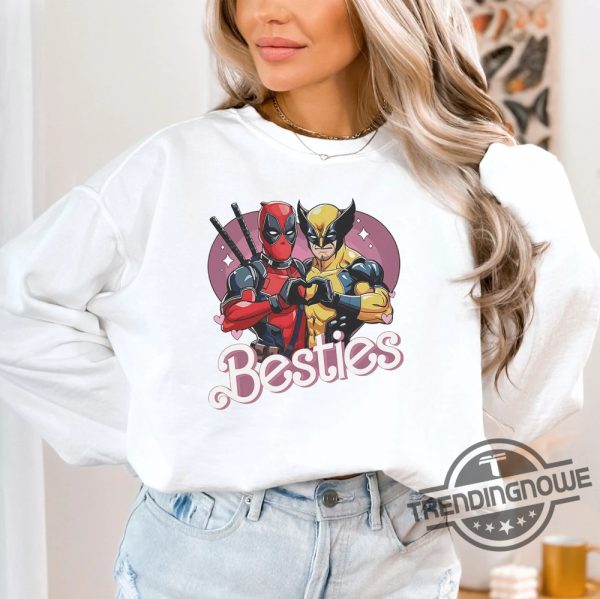 Superhero Deadpool Wolverine Besties Shirt Marvel T Shirt Wolverine Deadpool 3 Movie Tee Best Friends Shirt trendingnowe 3