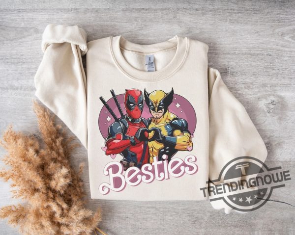 Superhero Deadpool Wolverine Besties Shirt Marvel T Shirt Wolverine Deadpool 3 Movie Tee Best Friends Shirt trendingnowe 4