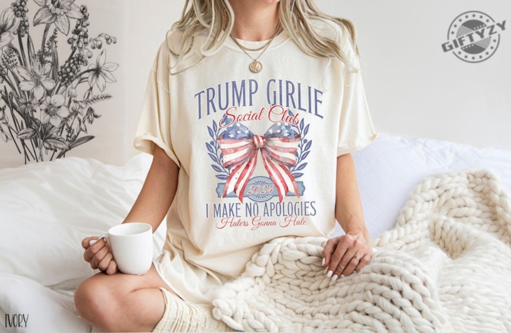 Trump Shirt 2024 Coquette Trump Social Club Sweatshirt Election Hoodie 2024 Trump Girlie Bow Flag Tshirt Maga Vote 2024 Shirt giftyzy 1