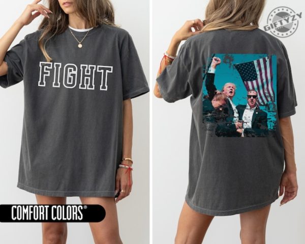 Trump Fight Shirt Trump Shot At Rally Sweatshirt Fight Vote For Felon Hoodie Donald Trump 2024 Maga Tshirt Republican Christian Usa Shirt giftyzy 3