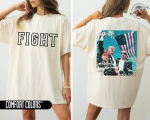 Trump Fight Shirt Trump Shot At Rally Sweatshirt Fight Vote For Felon Hoodie Donald Trump 2024 Maga Tshirt Republican Christian Usa Shirt giftyzy 5