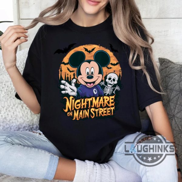 mickey mouse nightmare on main street disney halloween t shirt