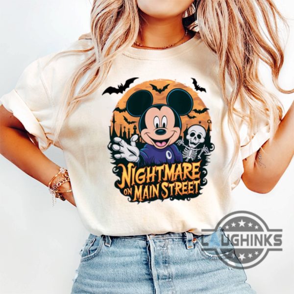 mickey mouse nightmare on main street disney halloween t shirt