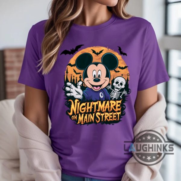 mickey mouse nightmare on main street disney halloween t shirt