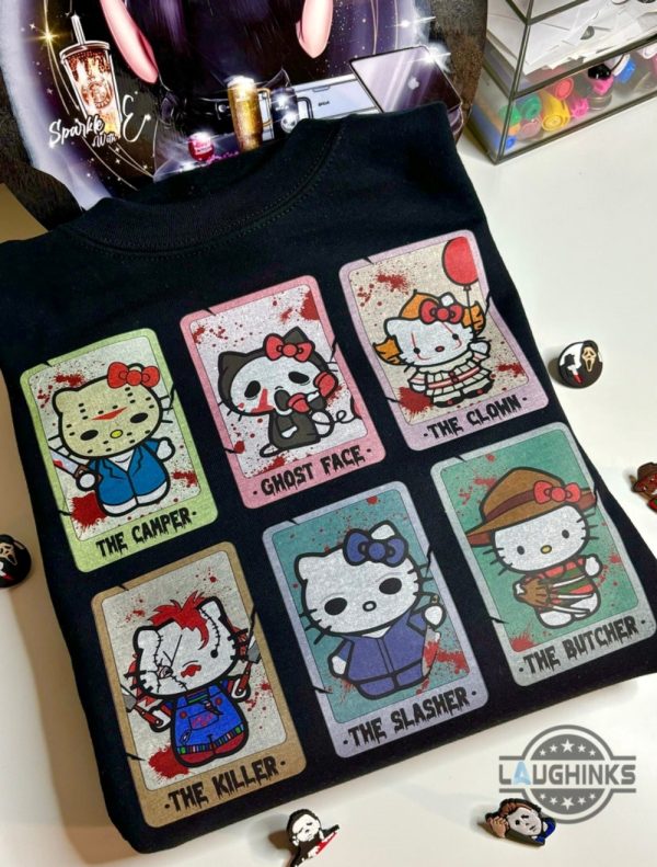 hello kitty as horror movie characters halloween shirt