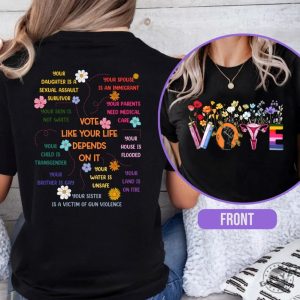 Retro Floral Vote Shirt Vote Like Ruth Sent You Tshirt Pro Choice Sweatshirt Banned Books Reproductive Rights Hoodie Political Activism Shirt giftyzy 2