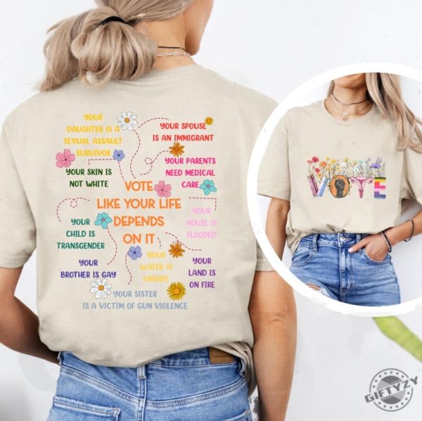 Retro Floral Vote Shirt Vote Like Ruth Sent You Tshirt Pro Choice Sweatshirt Banned Books Reproductive Rights Hoodie Political Activism Shirt giftyzy 3