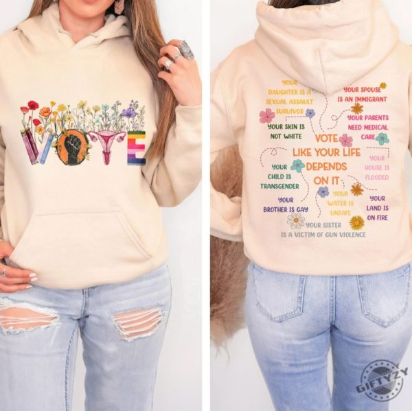 Retro Floral Vote Shirt Vote Like Ruth Sent You Tshirt Pro Choice Sweatshirt Banned Books Reproductive Rights Hoodie Political Activism Shirt giftyzy 6