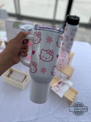 hello kitty stanley cup 40 oz dupe for sale sanrio pink heart cute hello kitty tumbler cups 40oz laughinks 4