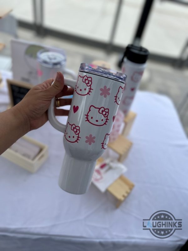 hello kitty stanley cup 40 oz dupe for sale sanrio pink heart cute hello kitty tumbler cups 40oz laughinks 5