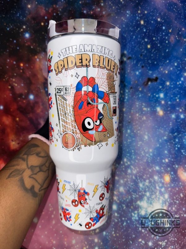 the amazing spider bluey stanley cup dupe 40oz spiderman bluey 40 oz tumbler