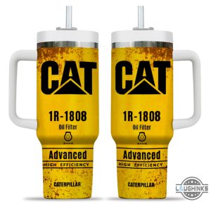 cat oil filter tumbler 40oz personalized cat oil filter cups customized yellow engine oil filter advanced high efficiency caterpillar coffee cup for mechanic laughinks 1