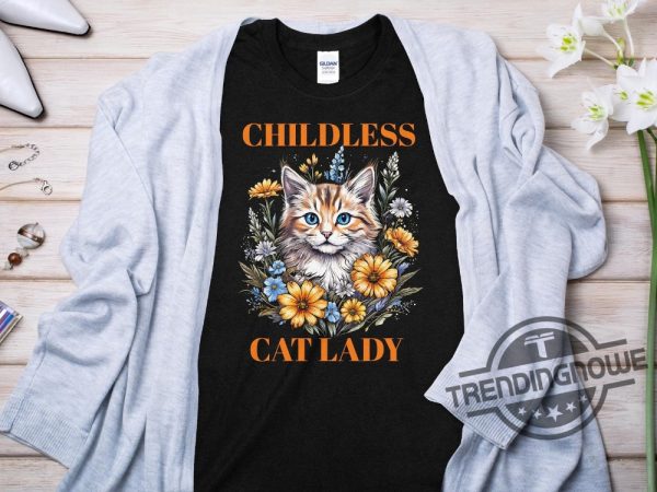 Childless Cat Lady Shirt Childless Cat Lady Kamala Harris T Shirt 2024 Vote Blue Shirt Coconut Tree Harris 47 Shirt trendingnowe 1