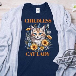 Childless Cat Lady Shirt Childless Cat Lady Kamala Harris T Shirt 2024 Vote Blue Shirt Coconut Tree Harris 47 Shirt trendingnowe 3