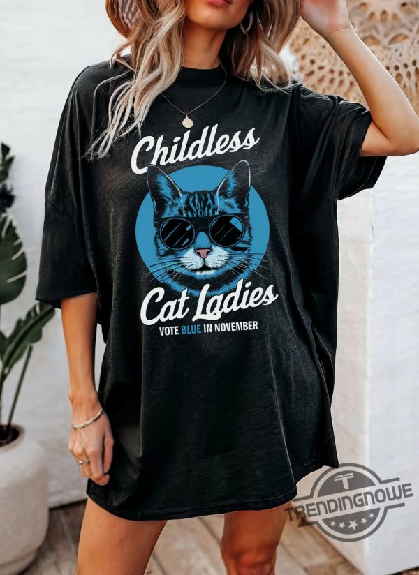 Childless Cat Lady Shirt Vote Blue Shirt Coconut Tree Harris 47 Shirt Childless Cat Lady Kamala T Shirt 2024 trendingnowe 2