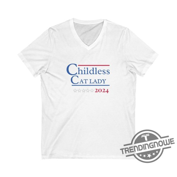 Childless Cat Lady Shirt V Neck Vote Blue Shirt Coconut Tree Harris 47 Shirt Childless Cat Lady Kamala T Shirt 2024 trendingnowe 1