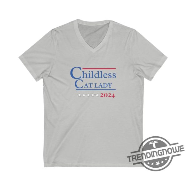 Childless Cat Lady Shirt V Neck Vote Blue Shirt Coconut Tree Harris 47 Shirt Childless Cat Lady Kamala T Shirt 2024 trendingnowe 2