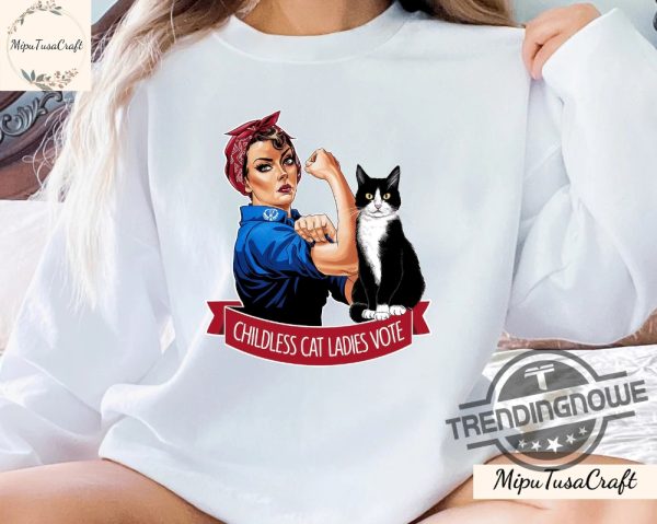 Childless Cat Lady 2024 T Shirt Childless Cat Lady Shirt Cat Coconut Tree Harris 47 Shirt Childless Cat Lady Kamala T Shirt 2024 trendingnowe 1