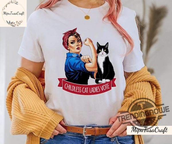 Childless Cat Lady 2024 T Shirt Childless Cat Lady Shirt Cat Coconut Tree Harris 47 Shirt Childless Cat Lady Kamala T Shirt 2024 trendingnowe 2