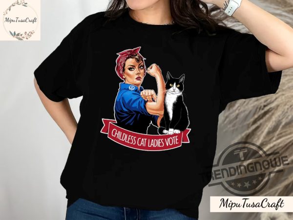 Childless Cat Lady 2024 T Shirt Childless Cat Lady Shirt Cat Coconut Tree Harris 47 Shirt Childless Cat Lady Kamala T Shirt 2024 trendingnowe 3