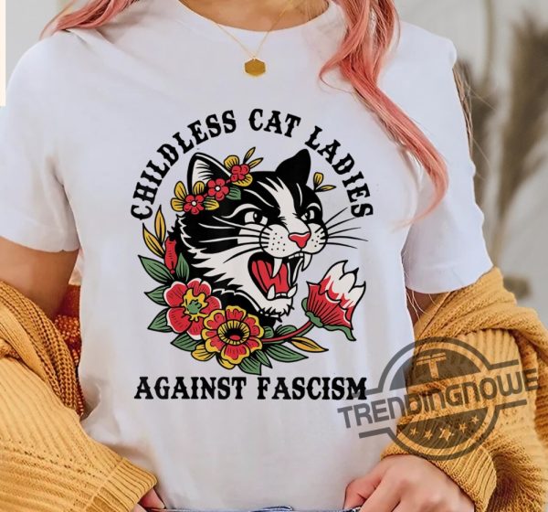 Childless Cat Lady Sweatshirt Shirt Childless Cat Ladies Against Fascism Shirt Kamala Harris Shirt Kamala Harris 2024 Shirt trendingnowe 1