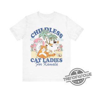 Vintage Childless Cat Lady Shirt Coconut Tree Harris 47 Shirt Childless Cat Lady Kamala T Shirt 2024 Vote Blue Shirt trendingnowe 1