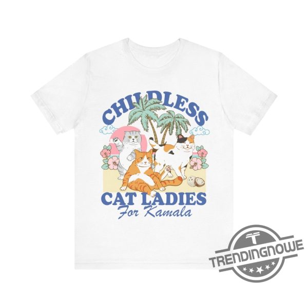 Vintage Childless Cat Lady Shirt Coconut Tree Harris 47 Shirt Childless Cat Lady Kamala T Shirt 2024 Vote Blue Shirt trendingnowe 1